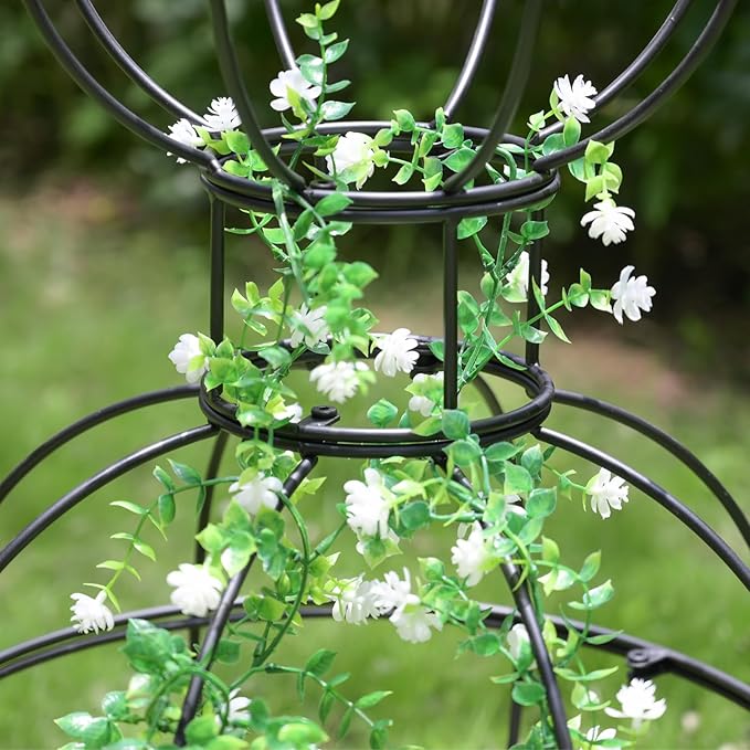 47x17 Metal Obelisk Trellis for Climbing Plants | Unique Outdoor Support for Rose Bushes and Tall Vines | Durable &amp Weather-Resistant Garden Decor