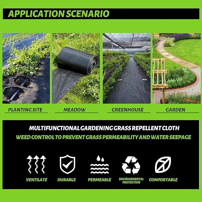 Weed Barrier Landscape Fabric Weed Barrier Landscape Fabric Durable Geotextile Fabric for Landscaping French Drains (4 * 50)