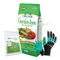 Espoma GT8 Organic Garden-Tone Fertilizer with My Garden Pool PH Soil Test Strips 20 ct and My Garden Pool Gardening Claw Gloves and Garden-IQ Smart Gardening AI Assistant!