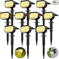 Solar Spot Lights Outdoor [57 LED/10 Pack] Solar Lights Outdoor IP65 Waterproof 3 Modes Solar Powered Landscape Spotlights for Garden Yard Outside Patio Pathway Pool(Warm White)