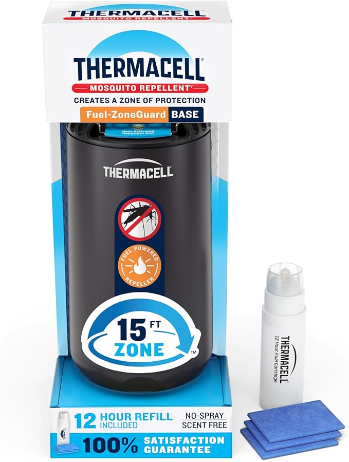 Thermacell Patio Shield Mosquito Repeller Highly Effective Mosquito Repellent for Patio No Candles or Flames DEET-Free Scent-Free Bug Spray Alternative Includes 12-Hour Refill