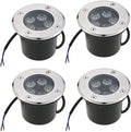 4PCS LED Landscape Lights - Waterproof Outdoor Spotlights for Garden &amp Yard - IP67 Recessed Floodlights with CE ROHS FCC Certification - 5W Blue Lighting (DC12V)