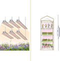 1.4FT Hanging Grow Light f+ 4-Tier Greenhouse 27 L x 19 W x 63 HWhite