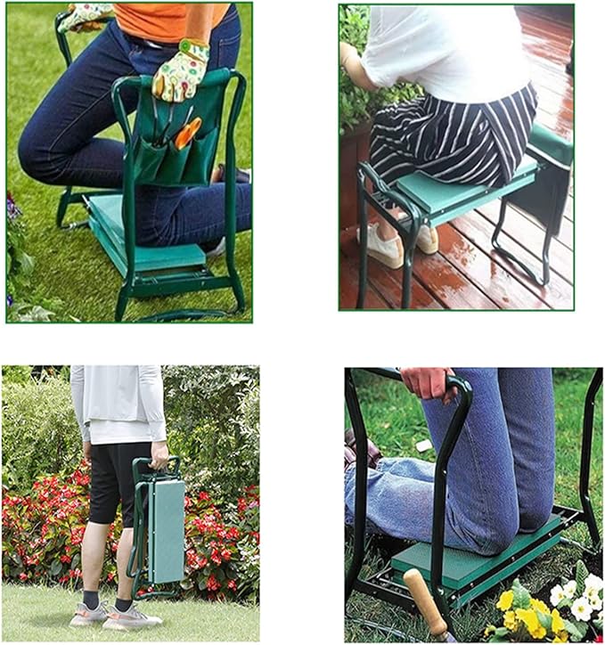 Multifunctional Garden Kneeler &amp Seat - Heavy Duty Folding Kneeling Bench with Handles Ideal for Gardening and Sitting - Perfect Garden Stool for Seniors Women