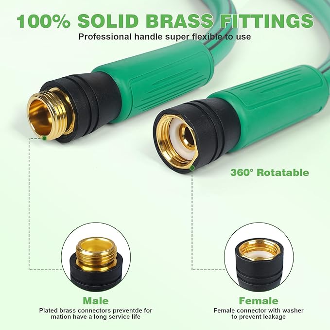AIODE Garden Hose 5/8 x 35FT Heavy Duty Water Hose Super Flexible All-weather Lawn &amp Garden Watering Equipment (35FT)