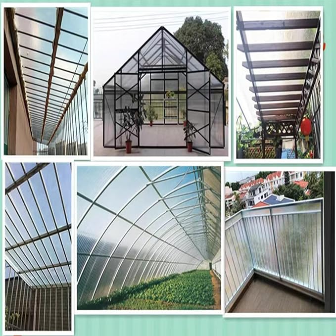 3.2x32.8ft Clear Polycarbonate Roof Panel UV Resistant Impact Resistant Cover for Pergola Greenhouse Outdoor Gardening Shed Canopy Easy Cut Acrylic Plastic Sheet (Clear)