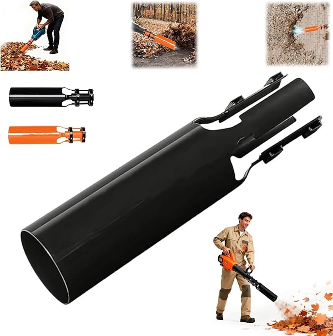 Leaf Blower Air BoosterLeaf Blower Nozzle Attachment Boosts Air Speed &amp Efficiency Easy to Install Airflow Accelerator Yard Cleanup Artifact (Black)