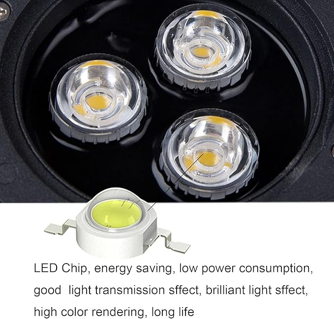 LED Outdoor Recessed Ground Light - Low Voltage AC/DC 24V Waterproof Spotlight for Garden and Landscape Lighting (12W White Light 3W Red Light) - IP65 Rated for Durability