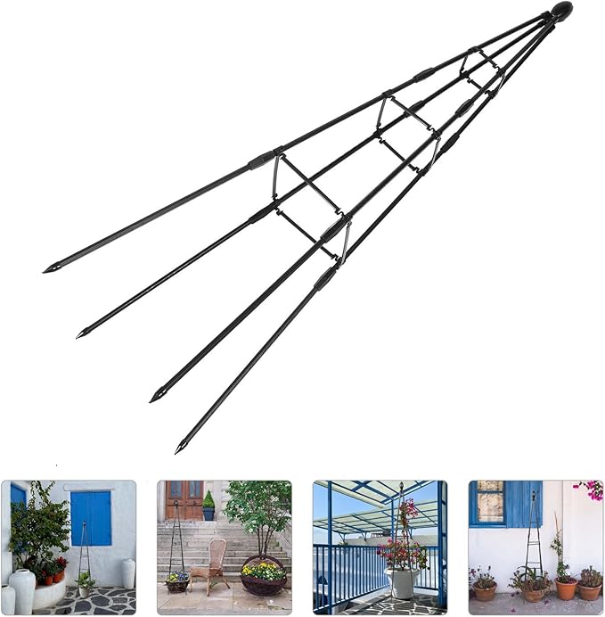 Garden Trellis for Climbing Plants 120cm Potted Plant Support Frame Iron Wire for Outdoor and Indoor Gardening