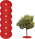 HARFINGTON 6pcs Tree Mulch Ring 32.3 Inch Non-Woven Round Tree Protector Weed Barrier Mat Plant Cover Rings for Weed Grass Control Root Protection Red