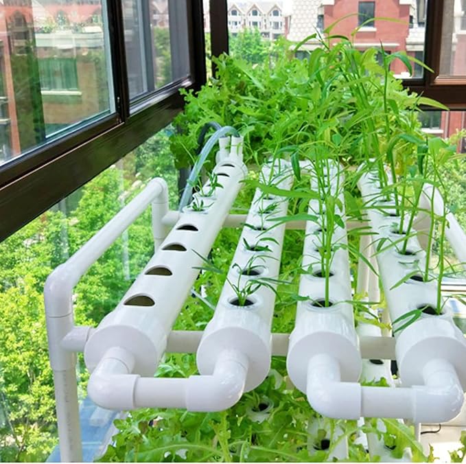 54 Holes Hydroponic Piping Grow Kit Planting Tools Gardening System Nursery Pot Hydroponic Soilless Plant Growing Systems Vegetable Planting Grow Kit Rack