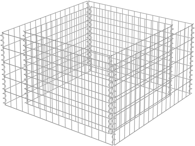 Galvanized Steel Gabion Raised Bed 90x90x50cm Garden Planter Box with High Load Capacity for Outdoor Plants Flowers
