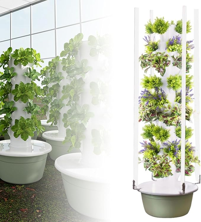 Hydroponics Growing System Kit Vertical Garden Planter with Grow Lamp Adjustable Hydroponic Garden Hydroponics Growing Tower Herbs &amp Vegetables Smart Home Indoor Gardening System5Layer