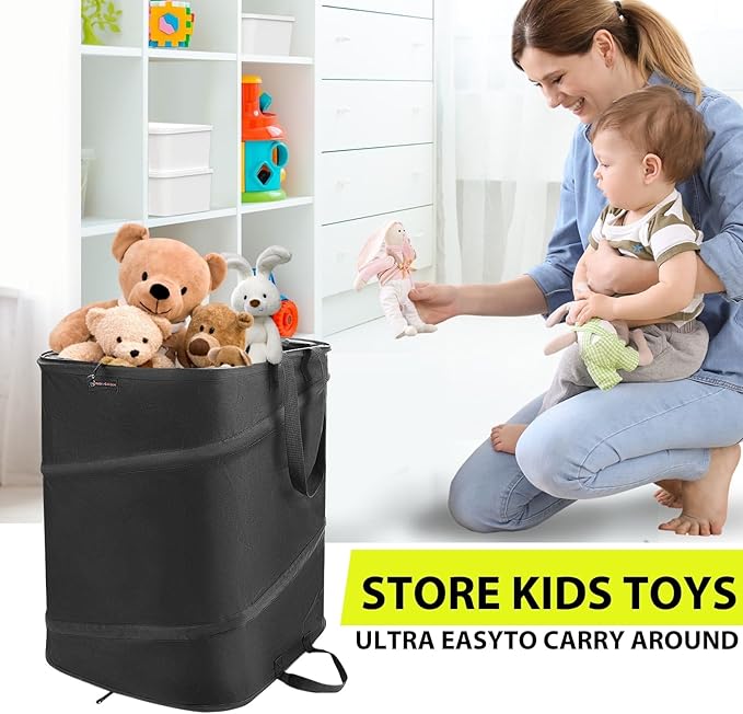 YUDI &amp GARDEN 46 Gallon Square Collapsible Yard Waste Bin Collapsible Trash Can for Collecting Weeds or Leaf or Yard and Party Waste