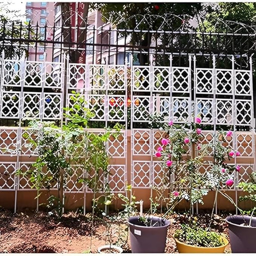 150cm 190cm 220cm 280cm Garden Trellis PE-Coated Metal Trellis Frame for Indoor Outdoor Support Netting for Climbing Plants Fencing Decorative Easy to Install(White85 * 150cm)