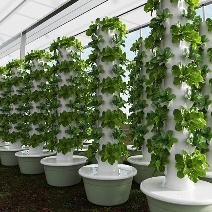 Vertical Hydroponics Garden Tower Automatic Water Hydroponic Tower Vertical Garden Kit Indoor Gardening System for Green Vegetables and Fruits9 Layers