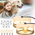 Flea Trap for Inside Your Home 2 Packs - Premium Electric Flea Traps Natural and Child-Friendly Indoor Control for Home &amp Garage with 5 Glue Disc Refills and 5 Lightbulbs (Beige)