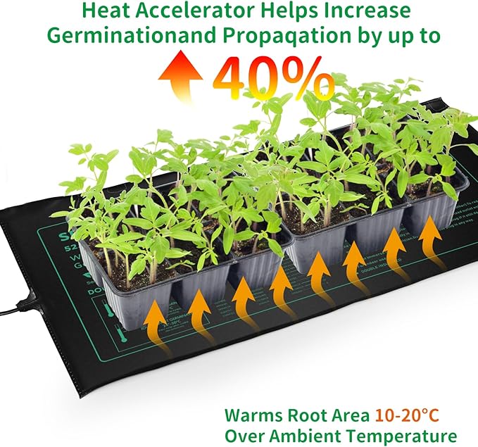 Seedling Heat Mat for Seed Starting10 x 20.75 Waterproof Heating Pad for Indoor Plants Germination Gardening Hydroponic Greenhouse