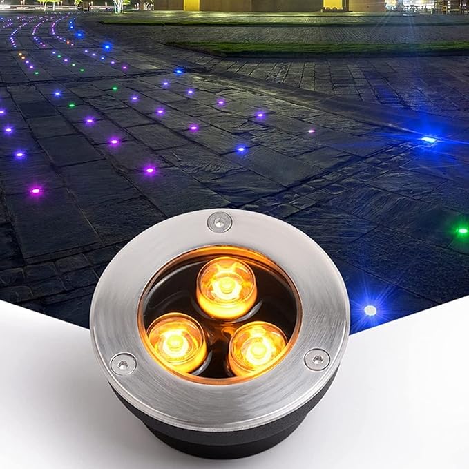 Submersible LED Pool Spotlight - Recessed Underwater Light - 3W Buried Lights - IP68 Waterproof Ultra-Thin Landscape Lamp - for Outdoor Terrace Underwater Lighting (Color : Blue) Size : 24V