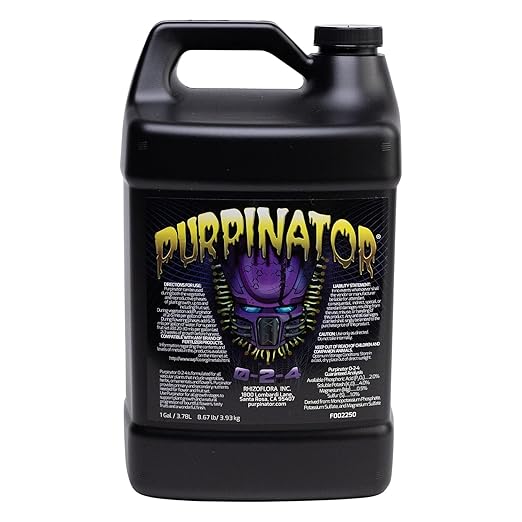 Set of 2 Purpinator - Liquid Nutrient Additive for Flowering and Fruiting Plants for Use in Hydroponics and Soil 1 gal.