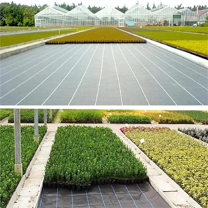 Weed Barrier Fabric Anti-Aging Weed Barrier Ground Cover PP Woven Control Fabric for Plant Anti Grass Greenhouse Mat(1x10M)