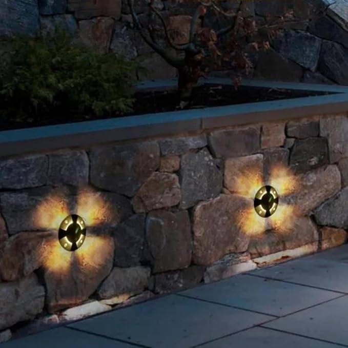 Garden Landscape Lights - AC85-265V Outdoor Underground Lamp IP66 Waterproof 4 Sided Glow Round Decking Lighting Outdoor Recessed Spot Light Ground Landscape Lights(Yellow9W(AC85-265V))