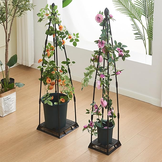 Garden Trellis for Climbing Plants Metal Plant Support Plants Climbing Trelli Frame Rustproof Obelisks Clematis Support for Pots Plant Rose Tomato Cucumber Flowers Grape Pea