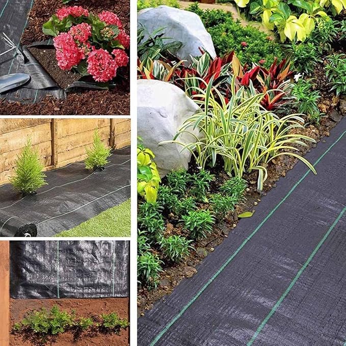 Suppressant MembraneWeed Barrier FabricLandscape Ground Cover MembraneHigh UV StabilisationPerfect for Gardens Patios Flower Beds Landscaping(4x20m/13.12x65.6ft)