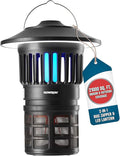 Flowtron Bug Trap Lantern | 2-in-1 UV Mosquito Trap &amp LED Camping Lantern 21000 Sq Ft Coverage 4000mAh Rechargeable Battery Cordless Insect Trap with Fan for Patio Backyard Indoor Outdoor