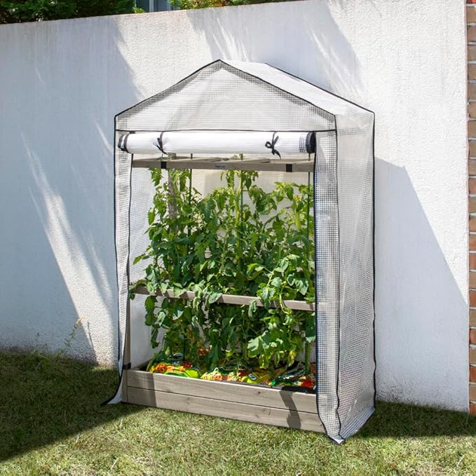 VegTrug Tomato Greenhouse &amp PE Cover - Grey Wash