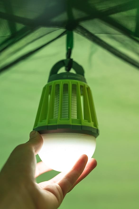 Stansport Insect Zapper &amp Lantern Combo – 180 Lumen LED Camping Light with 3 Brightness Settings – USB Rechargeable Bug Zapper with 500V Electric Grid – Portable Outdoor Lantern for Tents &amp Pa