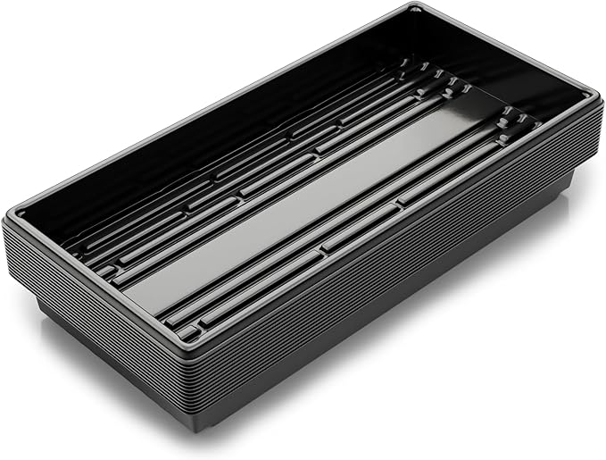 10x20 Inch Black Plastic 15 Pack Plant Propagation Tray – Growing Trays for Garden Planting Seedling Soil &amp Hydroponic Horticulture - Microgreen Trays Grow Plants - No Drain Holes