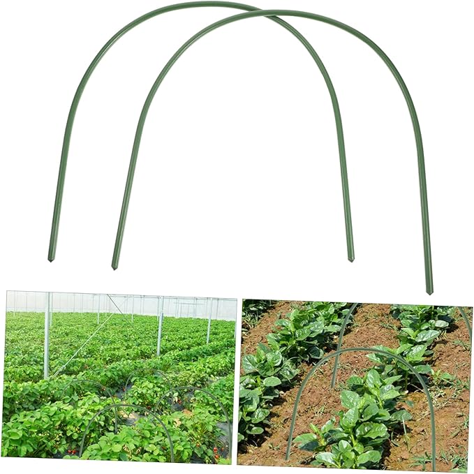 Alasum 5PCS Plastic Coated Steel Garden Hoops for Greenhouse Arch Shaped Supports for Gardening Use Sturdy and Sturdy Tunnel Holders Random Style