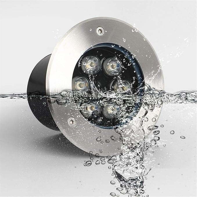 Outdoor landscape spotlight LED ground landscape lamp – outdoor recessed lights IP67 waterproof LED recessed spotlight LED ground floodlight for outdoor use round recessed Yellow Light-15 W