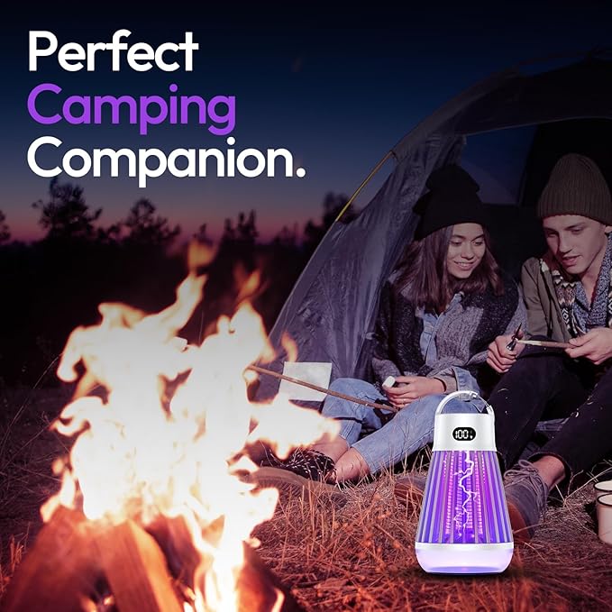 Zappify Zapper 2.0 3 Pack Portable Bug Zapper Indoor &amp Outdoor Cordless Rechargeable Mosquito Zapper Hanging Hook 1500V High Voltage Trap for Fly Insect Mosquito &amp Bugs