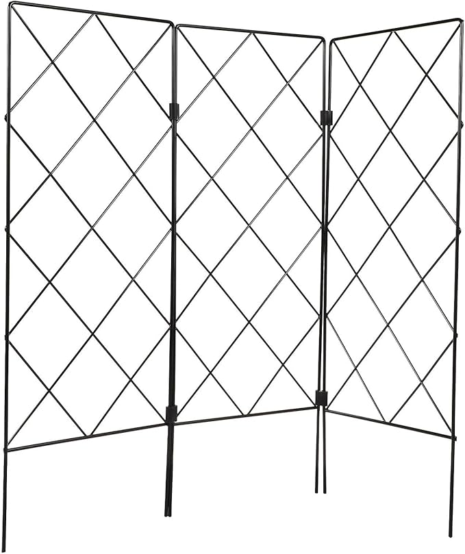 Foldable Iron Plant Support Trellis for Climbing Plants Garden Climbing Frame for Vegetables Flowers Fruits Multipurpose Outdoor Gardening Rack