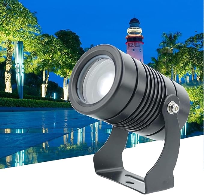 Rotation Spot Light LED Beam Spotlight IP67 Waterproof Landscape Lights Long Throw Narrow Beam for Outdoor Building Lighting(Cool White10W(AC85-265V))