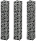 Gabion Set 3 pcs Galvanized Wire 9.8x9.8x59 Gabion Raised Bed Gabion Cages Basket Steel Woven Gabion Net for Backyard Garden