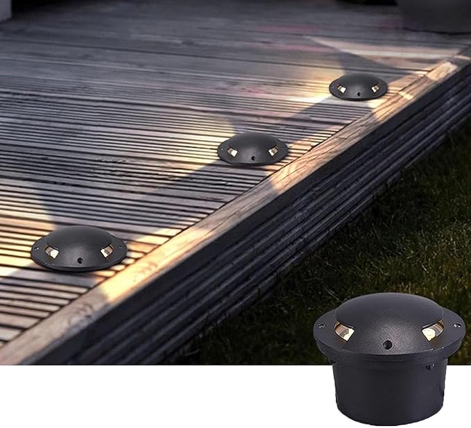 Underground Light - Outdoor Recessed Spot Light IP65 Waterproof Step Landscape Lights 85-265V Side-Emitting Low Voltage Ground Spotlight for Garden/Courtyard/Villa(White18W)