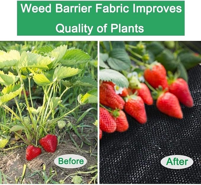 Weed Control Film Weed Control Membrane Weed Block Gardening Mat for Soil Stabilization Landscaping Weed Barrier(1.2x30m/4x100ft)