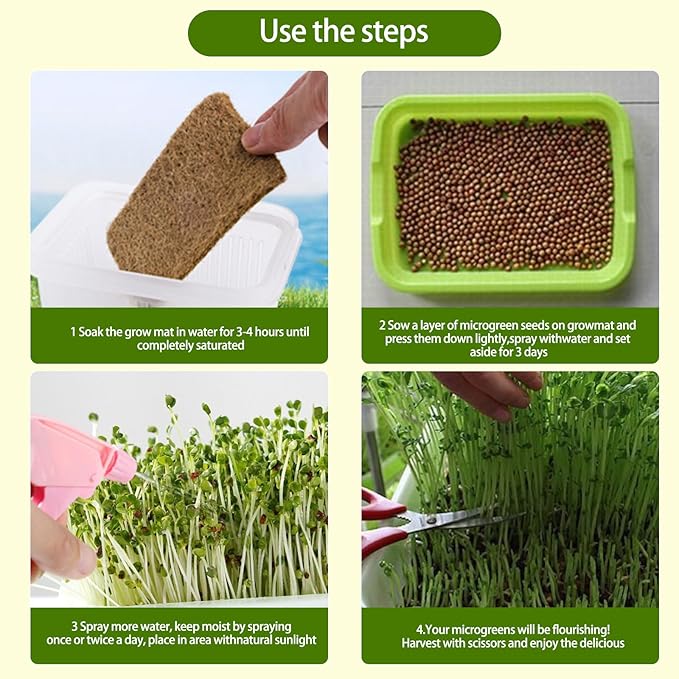 Vexillum Jute Microgreen Growing Mat Roll 2-Pack (5 x 197) – Natural Grow Pad for Microgreens Seed Sprouting &amp Hydroponic Trays