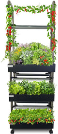 Upgraded 3-Tier Hydroponics Growing System Kit 60-Pod Indoor Garden with Adjustable Full-Spectrum LED Grow Light Auto Water Circulation Smart Growing System for Herbs Vegetables &amp Climbing Plan