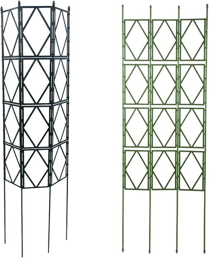 Foldable Metal Garden Trellis Potted Plant Climbing Support 59/70.9/86.6 High Garden Fence Green/White/Black for Gardens Greenhouse Yard (Color : Green Size : 60x180cm/23.6x70.9in)