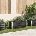Anthracite Raised Bed Steel Galvanized Fencing for Vegetables Herbs Flowers Garden Balcony Patio Mesh Planting Retaining Weather Resistant - 39.4 x 15.7 x 17.7 in