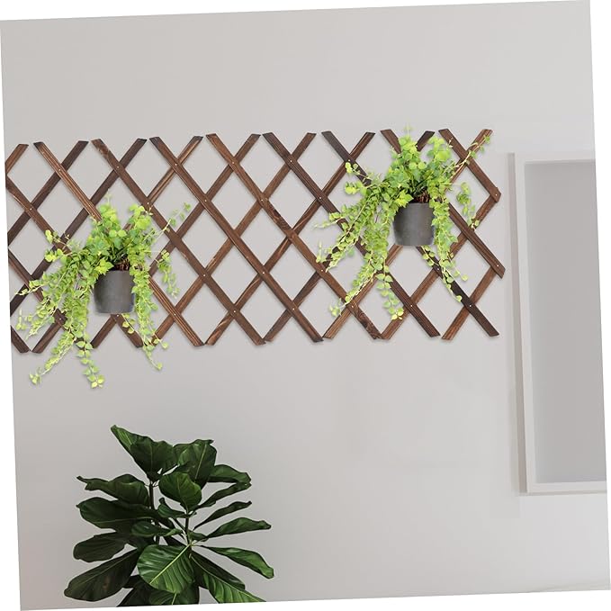 TOYANDONA Wooden Garden Trellis for Outdoor Decor 55x12.3 Natural Cedar Privacy Fence Panels Climbing Plant Support Lattice for Patio and Balcony