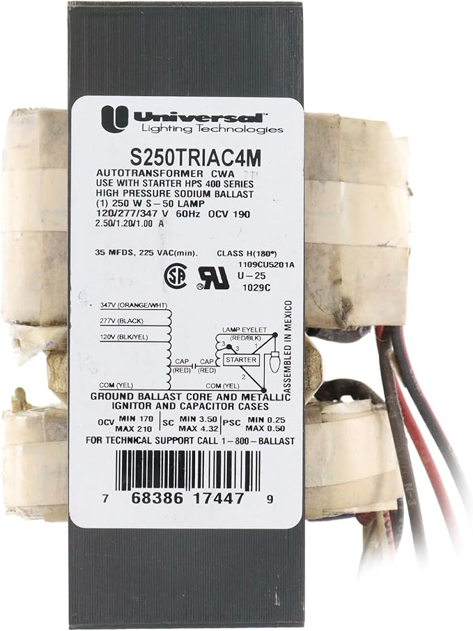 Universal Lighting Technologies S250TRIAC4M-518C HPS Magnetic Ballast 250W S50 120/277/347V