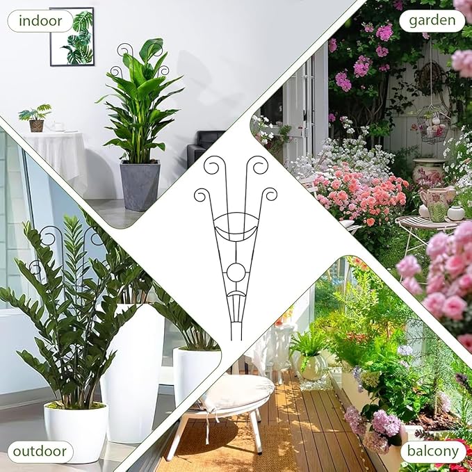 Plant Trellis Indoor Stackable Plant Trellis Climbing Plant Small Plant Climbing TrellisTrellis for Climbing Plants IndoorMetal Garden Trellis for Ivy Pothos Monstera Hoya Flower Vine (4PCS)