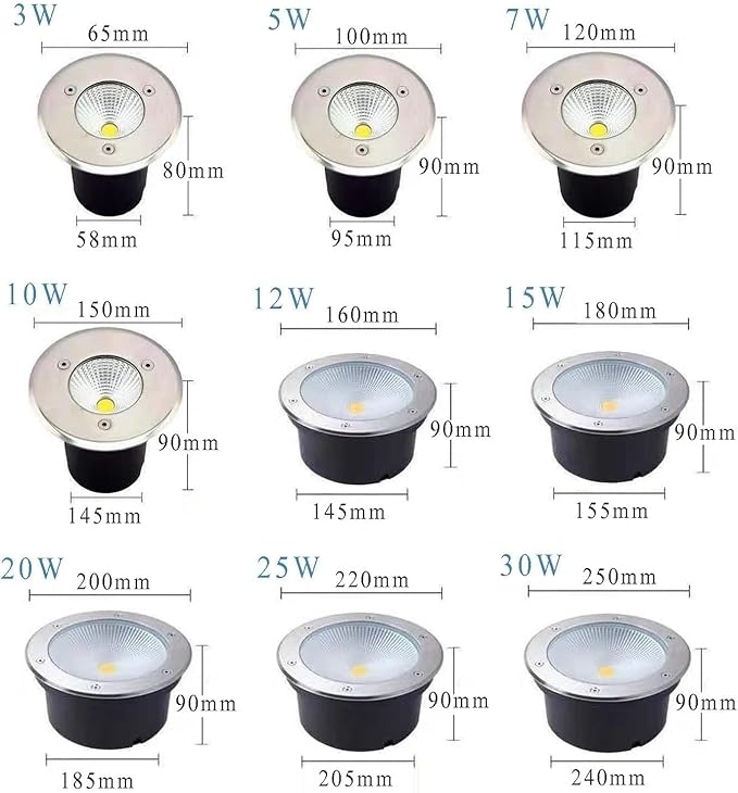 6PCS LED Beam Spotlight - Underground Light LED AC85-265V COB Garden Landscape Lights IP65 Waterproof Recessed Buried Lights for Outdoor Park Driveway Lighting(White10W)