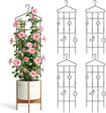4 Pack 32'' Bell-Shaped Plant Trellis for Climbing Plants Outdoor &amp IndoorGarden Metal Trellis for Potted Plants Climbing Plants Monstera Houseplant Trellis for Hoya Pothos Vine Ivy
