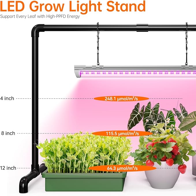 Bstrip Grow Light Stand 1.3ft 18W Grow Light for Indoor Growing Full Spectrum LED Plant Light for Seed Starting Height Adjustable 27.0 L x 13.0 W x 19.1 H
